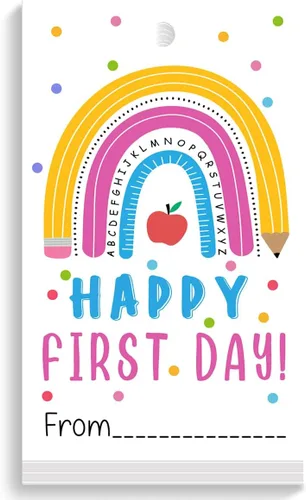 Vista 16 de Etiquetas divertidas para bolsas de regalo de regreso a clases, divertidas etiquetas de regalo para el primer día de escuela, etiquetas de regalo