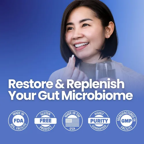 Vista 3 de SuperHMO: Cápsulas Sinbióticas con 5 Prebióticos HMO y 40 mil millones de probióticos CFU - Bifidobacterias y Lactobacillus, 60