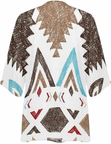 Vista 4 de Ki-Mono Cardigan Beach Wear Chi-ffon Cover Up for Women