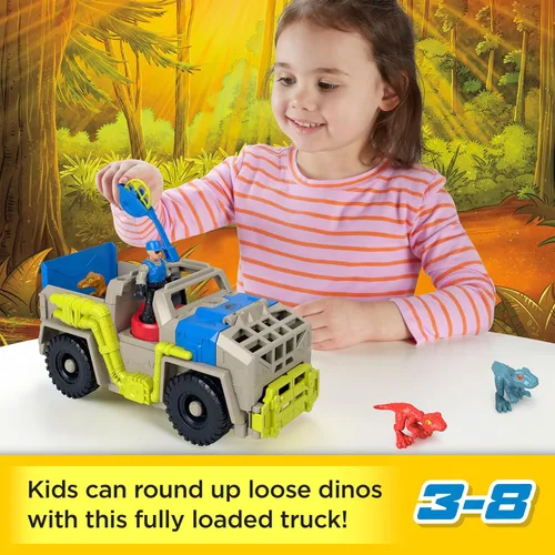 Vista 2 de Fisher-Price Imaginext Jurassic World - Juego de juguetes de dinosaurio de pista y transporte para juegos de simulación para niños a partir de 3 años