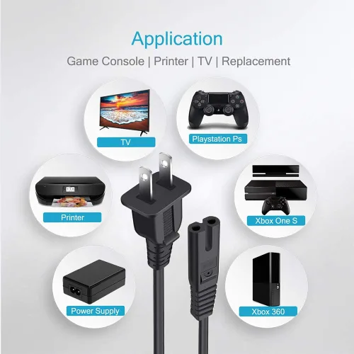 Vista 4 de Cable de alimentación de repuesto para iRobot Roomba – [listado por UL] Extensión de 6 pies para iRobot Roomba Base de carga integrada para el hogar