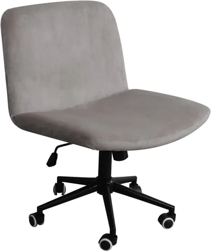 Vista 13 de NICEEC Funda para silla cruzada sin brazos, para oficina, dormitorio, escritorio, tocador, computadora, respaldo medio, asiento ancho sin protector
