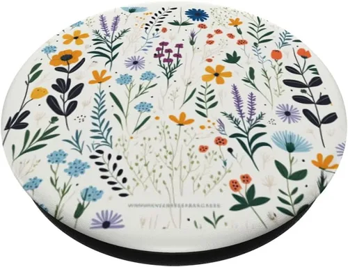 Vista 2 de Corona de flores silvestres con bonito patrón floral PopSockets intercambiables PopGrip