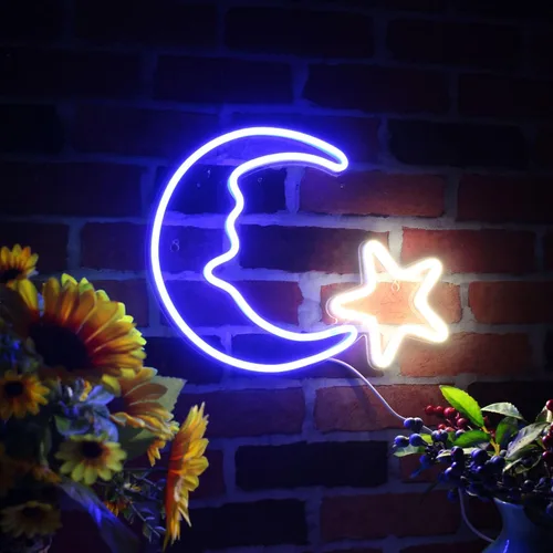 Vista 9 de ADVPRO Moon and Star Flex Silicone LED Neon Sign - Azul - st16s33-fnu0009-b