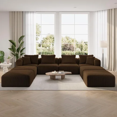 Vista 12 de Novilla - Sofá biplaza modular de 70.8 pulgadas, sofá modular de espacio pequeño, moderno sofá de nube con soporte Smarts Coil®, sofá seccional sin