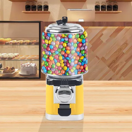 Vista 4 de Máquina expendedora de chicles y caramelos, máquina dispensadora de dulces comercial, máquina automática de chicles y caramelos de goma de mascar
