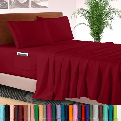 Vista 20 de Elegant Comfort - Juego de sábanas de lujo de 4 piezas - Ropa de cama de lujo de 1500 hilos, calidad de hotel prémium, microfibra, resistente a