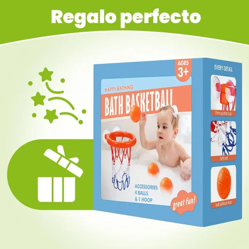 Vista 7 de KSABVAIA Juguetes de baño, aro de baloncesto para bañera para niños pequeños, juguetes de baño, juguetes de ducha para niños de 4 a 8 años, aro
