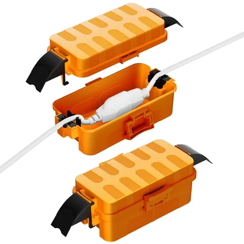 Vista 10 de IP55 Pequeña caja eléctrica al aire libre impermeable, para regleta Inner 5.9 x 3.2 x 1.8inch, Extension Cord Cover with Detachable Awning Covers