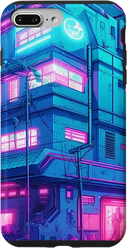 Vista 12 de Funda Vaporwave para iPhone 16 Cyberpunk House
