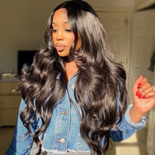 Vista 3 de ISEE HAIR Peluca de Encaje Frontal HD Wear & Go Sin Pegamento, Peluca de Encaje Brasileña de Ondas Corporales para Mujeres, Sin Pegamento, 5x7 Body