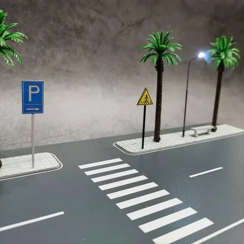 Vista 7 de Diorama 1/64 Coche Garaje Modelo LED Iluminación Estacionamiento Coche Ciudad Carretera Escena Modelo Juguete