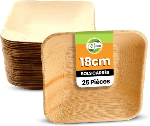 Vista 15 de Raj Unique Collection 7.5" Cuencos redondos de hoja de palma, mejores que cuencos de bambú y papel, desechables, compostables, biodegradables