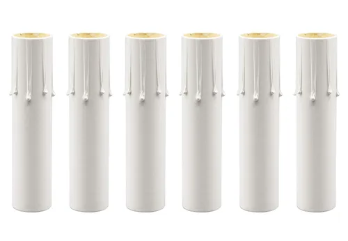 Vista 6 de Creative Hobbies® Cubiertas para velas de goteo de aspecto antiguo de 4 pulgadas de alto, base de candelabro, paquete de 6