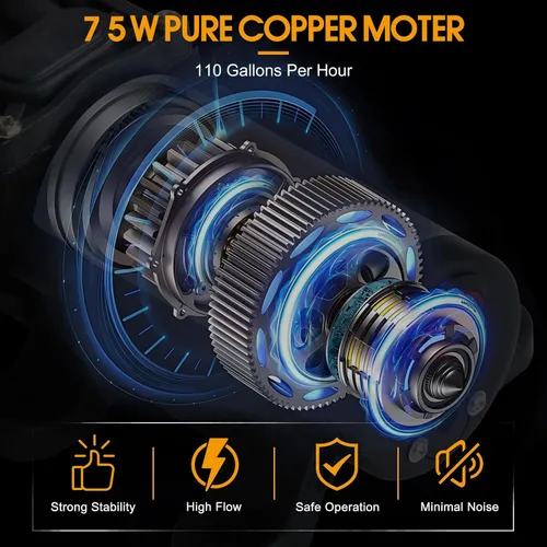Vista 3 de Juego de bomba de transferencia de combustible de 12V 75W, bomba de transferencia de gasolina que mueve hasta 110 galones de gasolina o diésel por