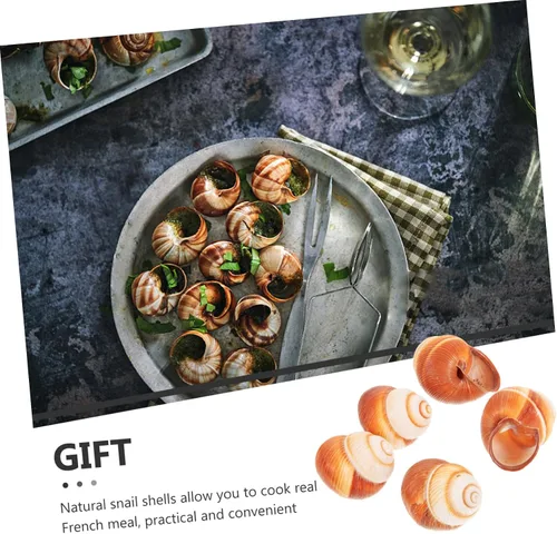 Vista 7 de OUNONA 5 unidades de caracoles naturales para caracoles horneados estilo francés cocinar servir caracol decorativo para platos de mariscos