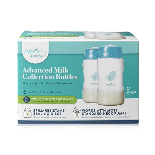 Vista 11 de Evenflo Botellas avanzadas de recolección de leche materna, paquete de 6 unidades de 5 onzas