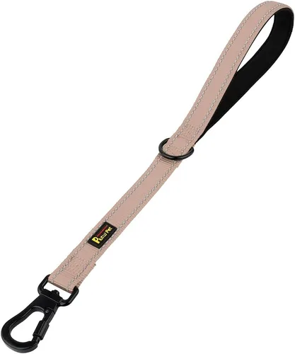 Vista 24 de PLUTUS PET Correa corta para perro, mango acolchado de nailon reflectante, correa de tráfico fuerte con clip de mosquetón, perfecta para perros Beige