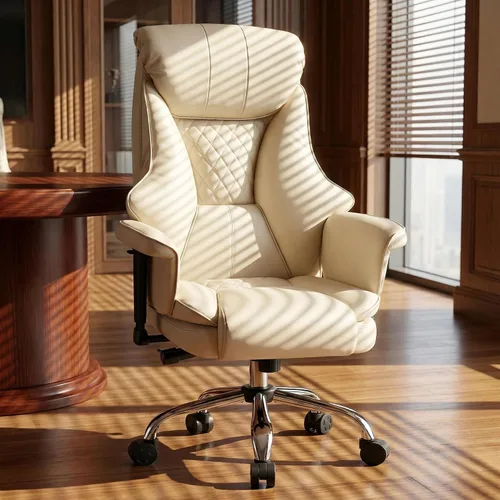 Vista 2 de AreShark Silla de oficina grande y alta, silla ejecutiva de escritorio de cuero con respaldo alto y soporte lumbar ajustable, ergonómica, cómoda