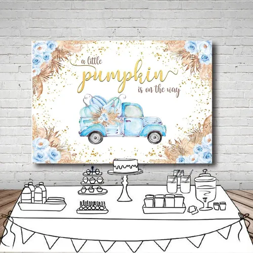Vista 4 de MEHOFOND Telón de fondo bohemio de otoño de 7 x 5 pies para baby shower de bebé, decoración de fiesta de baby shower, decoración de fiesta de baby