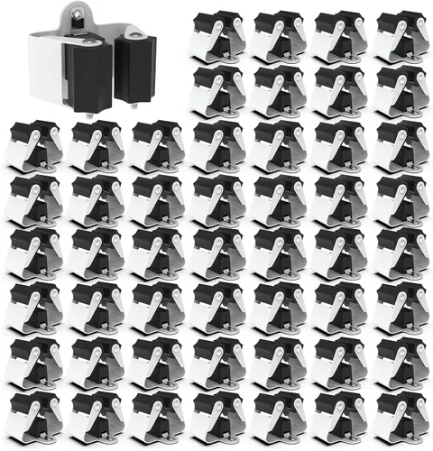 Vista 2 de 3-H - Soporte de pared para escobas, 8 unidades, clips organizadores de escoba y trapeador de acero inoxidable resistente, soportes de montaje