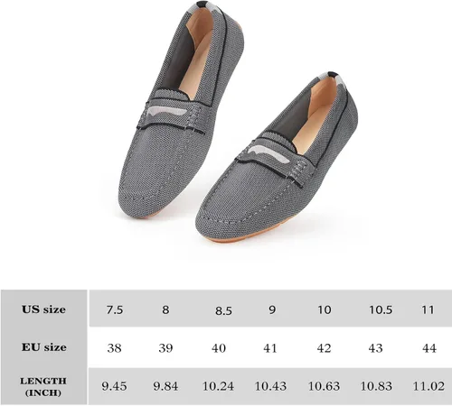 Vista 7 de JBB Mocasines de punto para mujer, mocasines Penny cómodos, sin cordones, zapatos para caminar y lanchos..