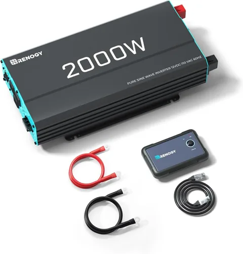 Vista 14 de Renogy - Inversor de onda Off-Grid Solar Power Inverters for Vehicles with GFCI AC Outlets, 5V/2.1A USB, Hardwire Port, Remote Controller, Surge
