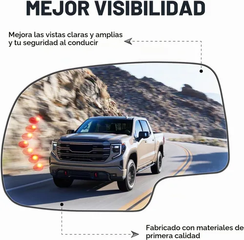 Vista 3 de Espejos laterales izquierdo y derecho con calefacción y señal de giro para 2003-2006 Cadillac Escalade ESV EXT, Chevy Avalanche, Silverado