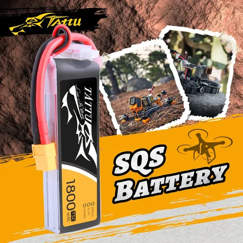 Vista 5 de Tattu LiPo Batería 1800mAh 75C 3S 11.1V con enchufe XT60 para helicóptero RC avión drones FPV