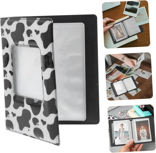 Vista 4 de STOBOK 2pcs Cute Cow Pattern Photo Album Practical Storage Book for Cards Photos Smooth Material for Students Memory Keeping Lightweight Chic Design