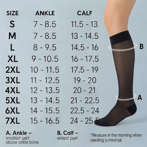 Vista 6 de ABSOLUTE SUPPORT Fabricado en EE. UU. - Medias de compresión graduada opacas para rodilla de soporte transparente para mujeres 15-20mmHg Para Negro