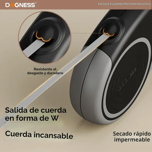 Vista 5 de DOGNESS Correa retráctil para perros de 16.4 pies (gris basalto)