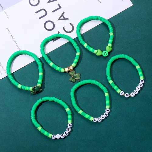 Vista 190 de Surfer Heishi - Pulseras apilables para mujer, apilables, de vinilo arcoíris, disco de arcilla, pulseras elásticas para la amistad, joyería bohemia