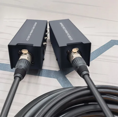 Vista 7 de LVY Extensor de cable DMX de 4 canales a través de red XLR de 3 pines macho y hembra a Ethercon canales de cable sobre cable RJ45 Cat5/Cat6 Ethercon