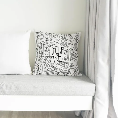 Vista 3 de Regalos de ánimo, fundas de almohada con citas inspiradoras de 18 x 18 pulgadas. You are Brave, You are Smart, regalos de aliento para mujeres
