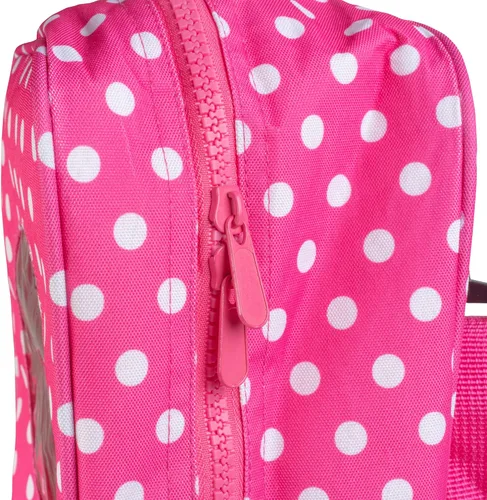 Vista 6 de Estuche de transporte para muñecas – (lunares rosados) para cualquier muñeca de 18 pulgadas – Organizador de almacenamiento de accesorios de viaje
