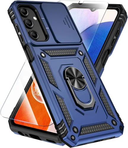 Vista 34 de SunStory Funda compatible con Samsung Galaxy A17 5G con protector de pantalla HD, cubierta de cámara deslizante y soporte de anillo giratorio, a