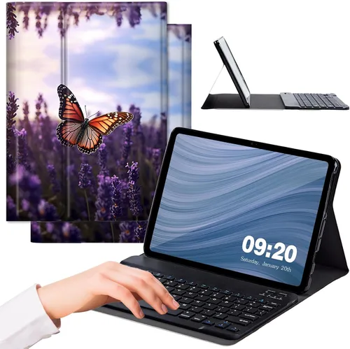 Vista 10 de Funda para Samsung Galaxy Tab A8 10.5 con teclado, fuerte sellado magnético desmontable Bluetooth teclado inalámbrico cubierta de cuero para Samsung