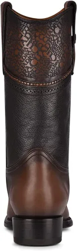 Vista 5 de Cuadra Bota vaquera para hombre en cuero genuino Stingray Negro