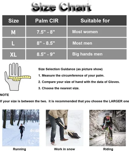 Vista 7 de Guantes de invierno para hombres y mujeres, guantes de pantalla táctil, guantes de correr, guantes de ciclismo, guantes de conducción, guantes