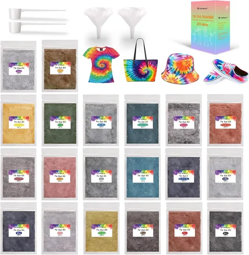 Vista 8 de Kit grande de teñido anudado para niños y adultos – Paquete de 239 kits permanentes de teñido anudado para ropa, manualidades, tela, textil, fiesta