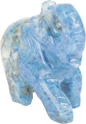 Vista 2 de GEMHUB Estatua de elefante con piedras preciosas de lapislázuli – aproximadamente 220.00 qt. Estatua decorativa tallada a mano
