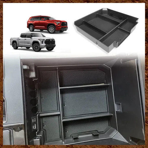 Vista 8 de Muslogy Organizador de consola central y caja de almacenamiento de palanca de cambios compatible con Toyota Tundra 2022 2023 2024 2025, accesorios