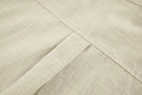 Vista 8 de Ryannology Camisas guayabera de lino de manga corta con botones para hombre, estilo casual, playa, campamento cubano, camisa mexicana para hombre