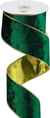 Vista 15 de MEEDEE Black and Gold Velvet Ribbon 2.5 inch with 10 Yards Spool Two Tone Velvet Wired Ribbon for Gift Wrapping, Halloween Wreaths, Christmas Tree