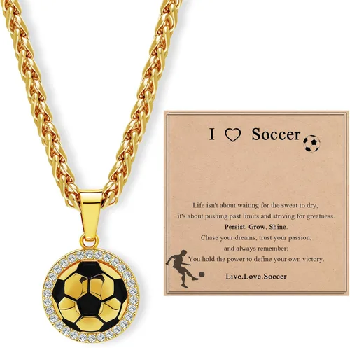 Vista 8 de Collar con colgante deportivo para hombres, mujeres, adolescentes, fútbol, baloncesto, béisbol, fútbol, deportes, regalos para fanáticos del