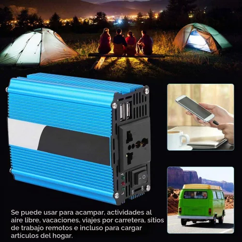 Vista 2 de 500W DC 12V a AC 220V-240V pico 600W convertidor de coche adaptador USB dual