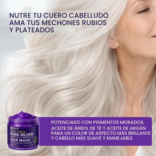 Vista 8 de Tónico de mascarilla capilar púrpura de árbol de té para cabello resaltado