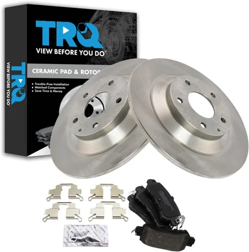 Vista 103 de TRQ Juego de pastillas de freno y rotor de cerámica trasera compatible con Honda Accord V6 1998-02 3.0L con frenos de disco traseros 02-06 Acura RSX