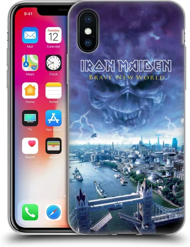 Vista 169 de Head Case Designs Funda de gel suave con licencia oficial de Iron Maiden Brave New World, compatible con Apple iPhone 7 Plus/iPhone 8 Plus Nuevo